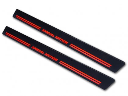 Prahové ochranné nerezové lišty Avisa Univerzální Special Edition led pásek červený 4x45cm