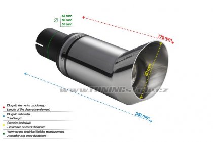 Koncovka výfuku jednoduchá ULTER SPORT 80mm DTM