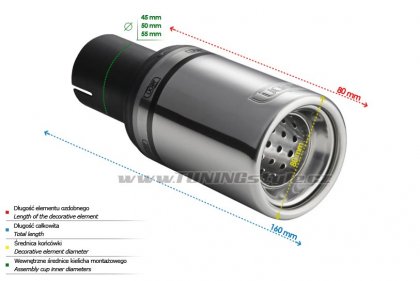 Koncovka výfuku jednoduchá ULTER SPORT 80mm krátká