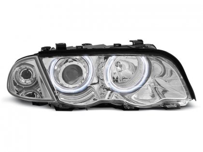 Přední světla angel eyes CCFL BMW E46 limo/touring - chromové 98-01