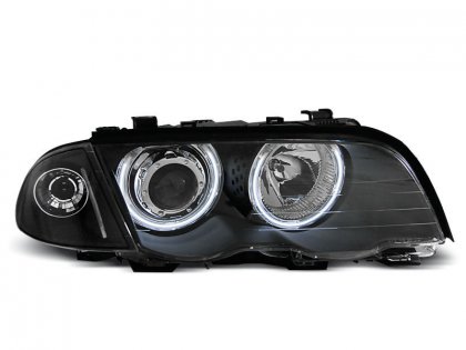 Přední světla angel eyes CCFL BMW E46 limo/touring - černé 98-01