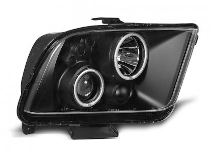 Přední světla Angel Eyes s LED Ford Mustang 04-09 černá