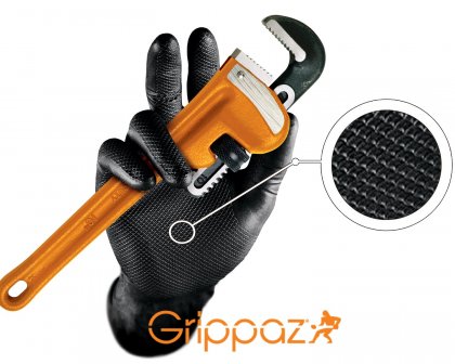 Protismykové nitrilové rukavice 0,15 mm GRIPPAZ-246 L/9 černé