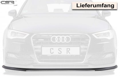 Spoiler pod přední nárazník CSR CUP - Audi S3 8V / A3 8V S-Line Černý lesk