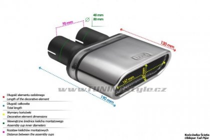 Koncovka výfuku s dvojitým vstupem ULTER SPORT 167x60mm