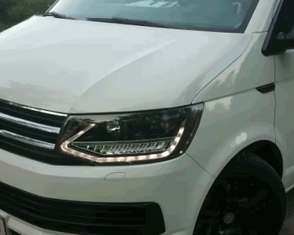 LED blinkry boční dynamické VW T6 2015-19 černé/kouřové, černý lesk