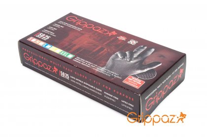 Protismykové nitrilové rukavice 0,15 mm GRIPPAZ-246 M/8 černé 50ks