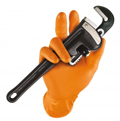 Protismykové nitrilové rukavice 0,15 mm GRIPPAZ-246 XL/10 oranžové 50ks