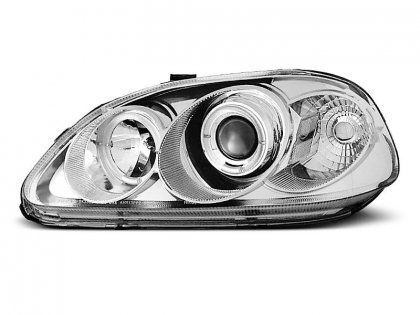 Přední světla angel eyes Honda Civic 2/5dv. chromové 99-01