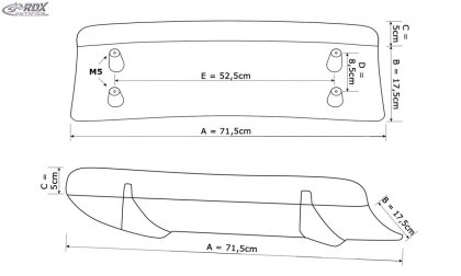 Zadní spoiler pod nárazník - difuzor U-Diff XL RDX VOLVO V90 / S90 R-Design (2016-) 