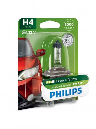 Žárovka Philips H4 LongLife EcoVision 12342LLECOB1