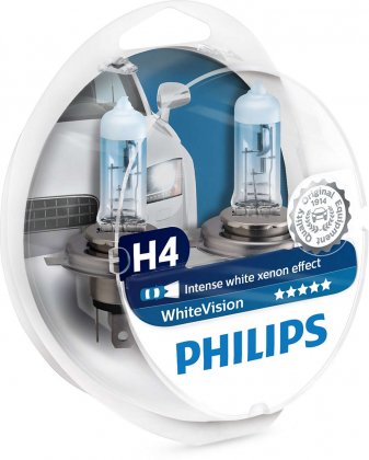 Žárovka Philips White Vision 2ks 12342WHVSM H4 12V 60/55W