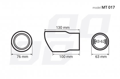 Koncovka výfuků 76mm MT 017BLC