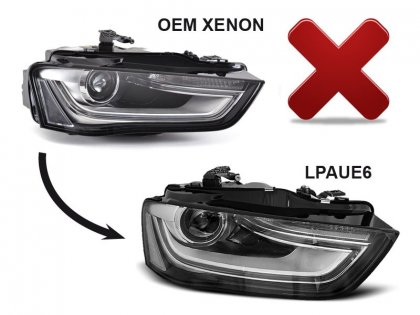 Přední světla s LED denními světly TubeLight Audi A4 B8 12-15 černá