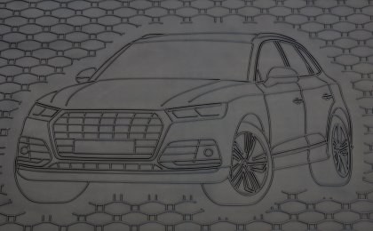 Gumová vana do kufru - AUDI Q8 2019-  (s vyobrazením vozu) horní i spodní