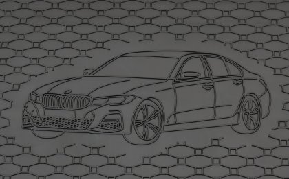 Gumová vana do kufru - BMW 3 Sedan 2019- G20 (s vyobrazením vozu) 