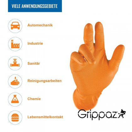 Protismykové nitrilové rukavice 0,15 mm GRIPPAZ-246 XXL oranžové 50ks