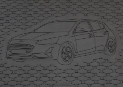 Gumová vana do kufru - FORD Focus Hatchback 2018- Dojezdové kolo / opravná sada (s vyobrazením vozu) 