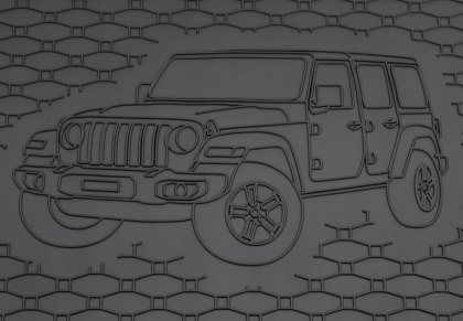 Gumová vana do kufru - JEEP Wrangler 2019- 5-ti dveř (s vyobrazením vozu)