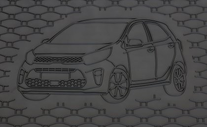 Gumová vana do kufru - KIA Picanto 2017- (s vyobrazením vozu)
