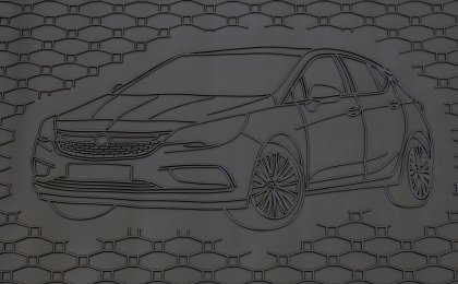 Gumová vana do kufru - OPEL Astra K Hatchback 2015- S rezervou (s vyobrazením vozu)