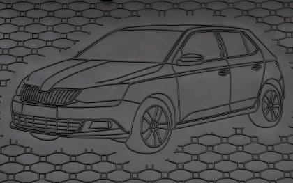 Gumová vana do kufru - ŠKODA Fabia III Hatchback 2014- (s vyobrazením vozu)