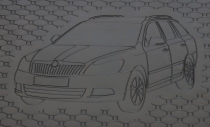 Gumová vana do kufru - ŠKODA Octavia II Combi 2005- (s vyobrazením vozu)