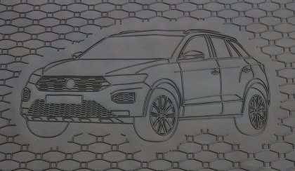 Gumová vana do kufru - VW T-Roc 2017- Horní poloha (s vyobrazením vozu)