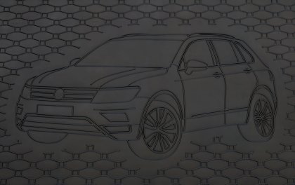 Gumová vana do kufru - VW Tiguan 2016- Horní poloha (s vyobrazením vozu)