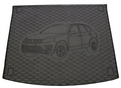 Gumová vana do kufru - VW Touareg 2002- Dvouzónová klimatizace (s vyobrazením vozu)