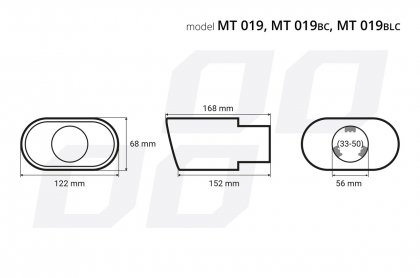 Nerezová koncovka výfuku 122x68mm MT 019BC