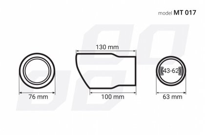 Koncovka výfuků 76mm MT 017