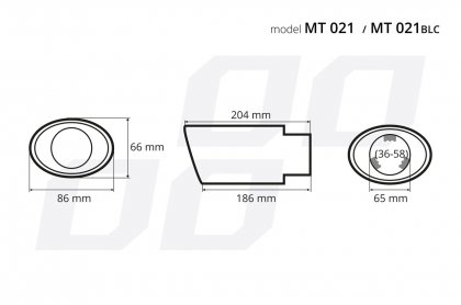 Koncovka výfuků 66x86mm  MT 021BLC