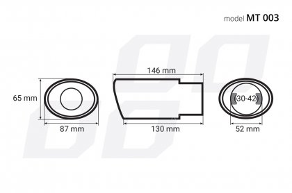 Koncovka výfuků 65-87mm MT 003 chromová