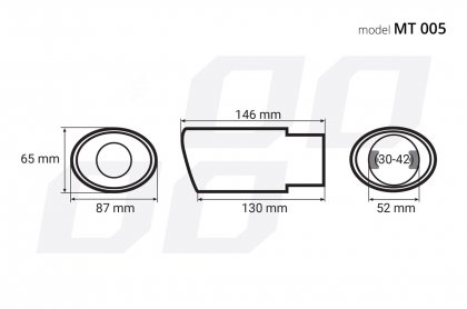 Koncovka výfuků 65x87mm MT MT 005 chromová