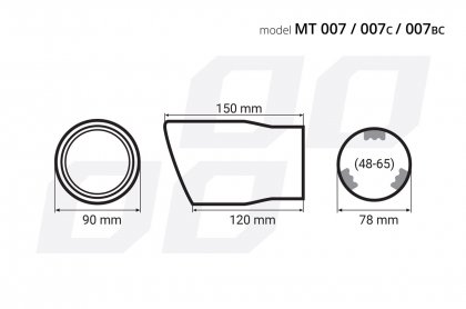 Koncovka výfuků 90mm MT 007C carbon