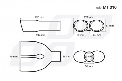 Koncovka výfuků 67x85mm MT 010 chromová