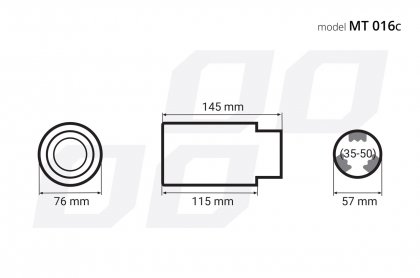 Koncovka výfuků 76mm MT 016C carbon