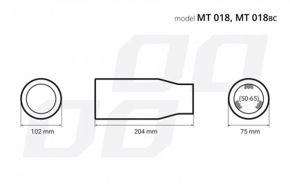 Koncovka výfuků 102mm MT 018 chromová