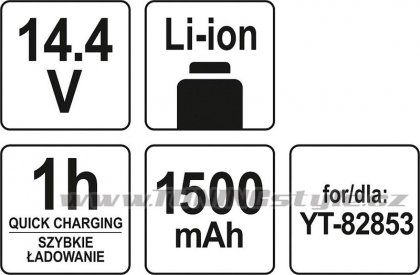 Baterie náhradní 14,4V Li-Ion pro YT-82853