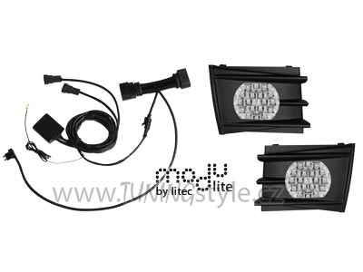 LED denní světla kulatá RL s mřížkou Škoda Octavia II 1Z 04-09
