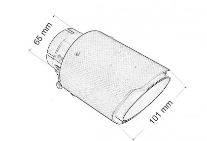 Końcówka tłumika 101mm wejście 65mm Carbon S