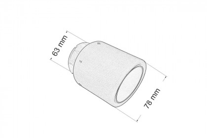 Końcówka tłumika 80mm wejście 63mm Carbon