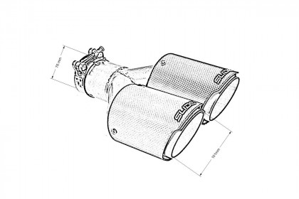 Podwójna Końcówka tłumika 101mm wejście 76mm SLIDE