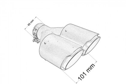 Podwójna Końcówka tłumika 2x101mm wejście 65mm Carbon L
