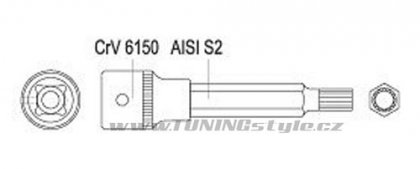 Bit 1/2" M6 L=100 mm vícezubý