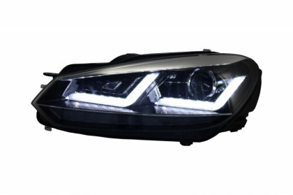 Přední světla OSRAM, s LED denními světly, LED dynamickým blinkrem pro VW Golf VI 08-12 černá