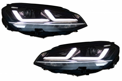 Přední světla LED OSRAM, s LED denními světly, LED dynamickým blinkrem pro VW Golf VII 12-17 chrom
