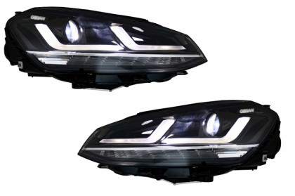 Přední světla LED OSRAM, s LED denními světly, LED dynamickým blinkrem pro VW Golf VII 12-17 chrom