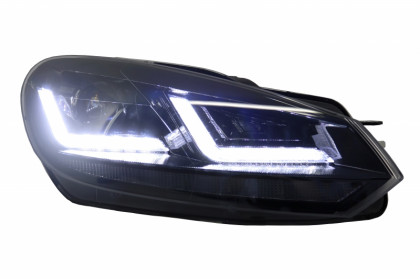 Přední světla OSRAM, s LED denními světly, LED dynamickým blinkrem pro VW Golf VI 08-12 černá